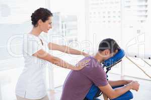 Man having back massage