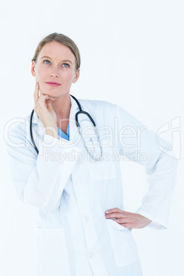 Thoughtful doctor thinking about work