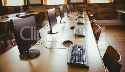 Empty computer room