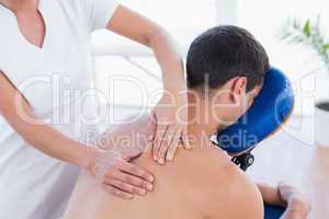 Man having back massage