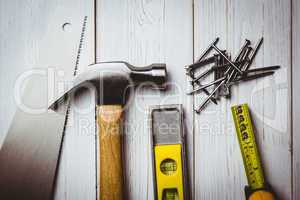 DIY tools laid out on table