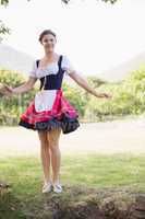 Pretty oktoberfest girl in the park