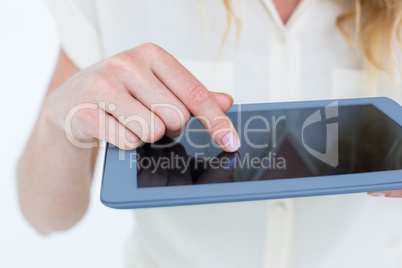 Woman using tablet pc