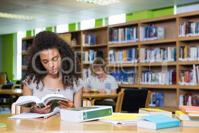 Student studying in the library