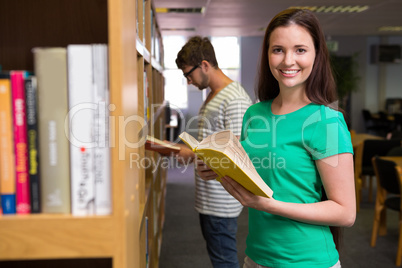 Students reading in the library