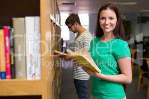 Students reading in the library