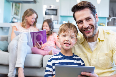 Happy family spending time together