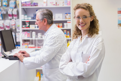 Pharmacist smiling at camera