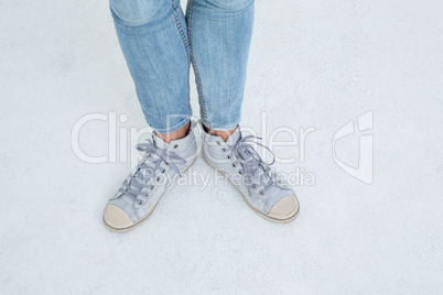 Woman wearing trainers