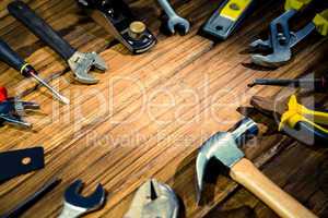 DIY tools laid out on table