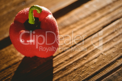 Red pepper on chopping board