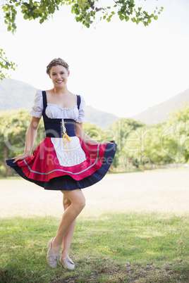 Pretty oktoberfest girl in the park