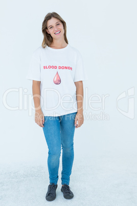 Blood donor smiling at camera