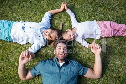 Happy father with his children