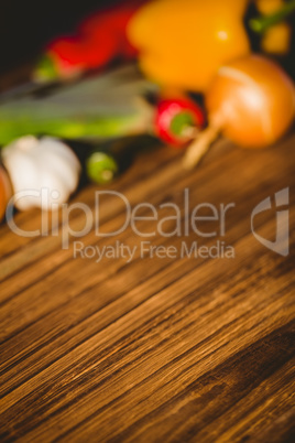 Vegetables laid out on table