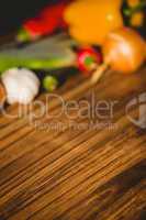 Vegetables laid out on table