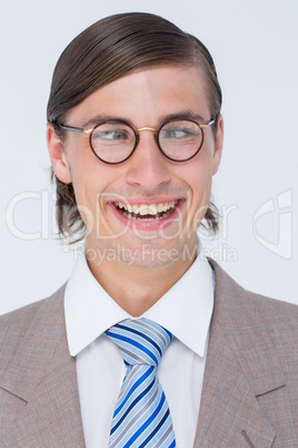 Funny geeky businessman