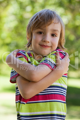 Happy little boy in the park