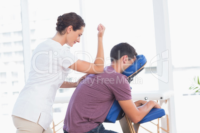 Man having back massage