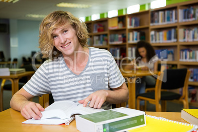 Student studying in the library