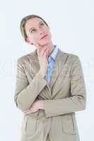 Thoughtful businesswoman in suit