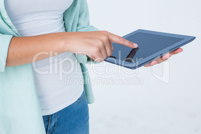 Woman using tablet pc