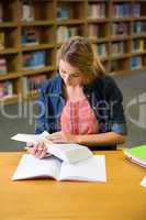 Student studying in the library