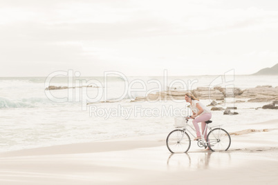 Casual woman on a bike ride