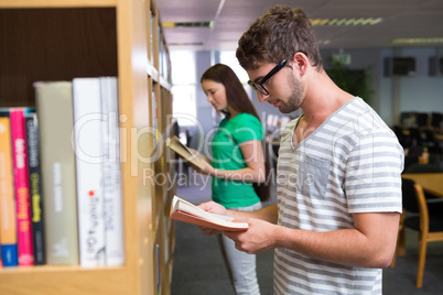 Students reading in the library