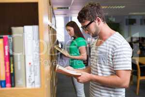 Students reading in the library