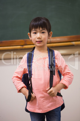 Cute pupil looking at camera