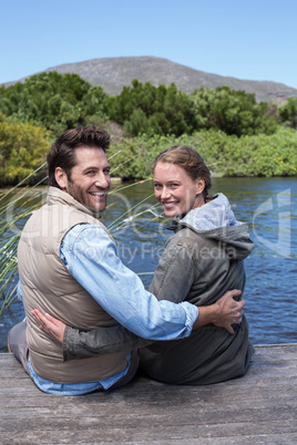 Happy couple at a lake