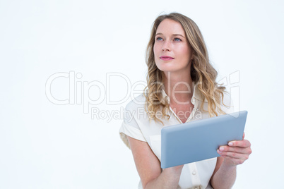 Woman using tablet pc