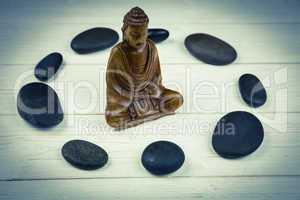 Buddha statue with stone circle