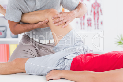 Man having leg massage