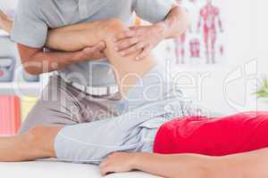 Man having leg massage
