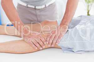 Man having knee massage