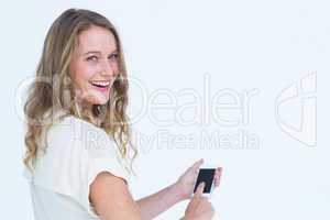 Woman using smartphone