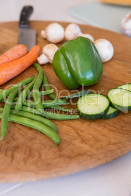 Vegetables on wooden board