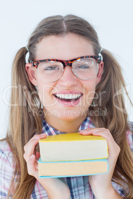 Geeky hipster smiling at camera