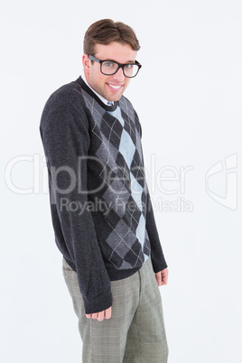 Geeky hipster smiling at camera