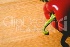 Red pepper on chopping board