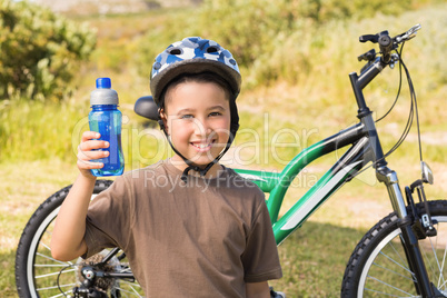 Little boy on a bike ride