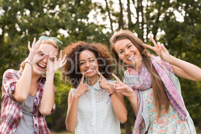 Happy friends in the park