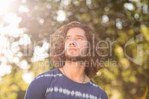 Handsome hipster in the park