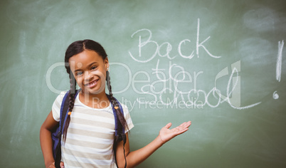 Portrait of cute little girl in classroom