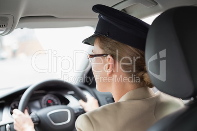Chauffeur looking at the road
