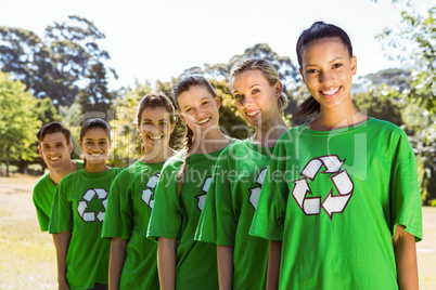 Environmental activists smiling at camera