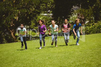 Children running at park