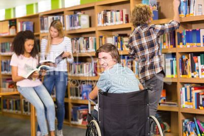 College students in library